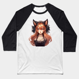 Fox Girl Baseball T-Shirt